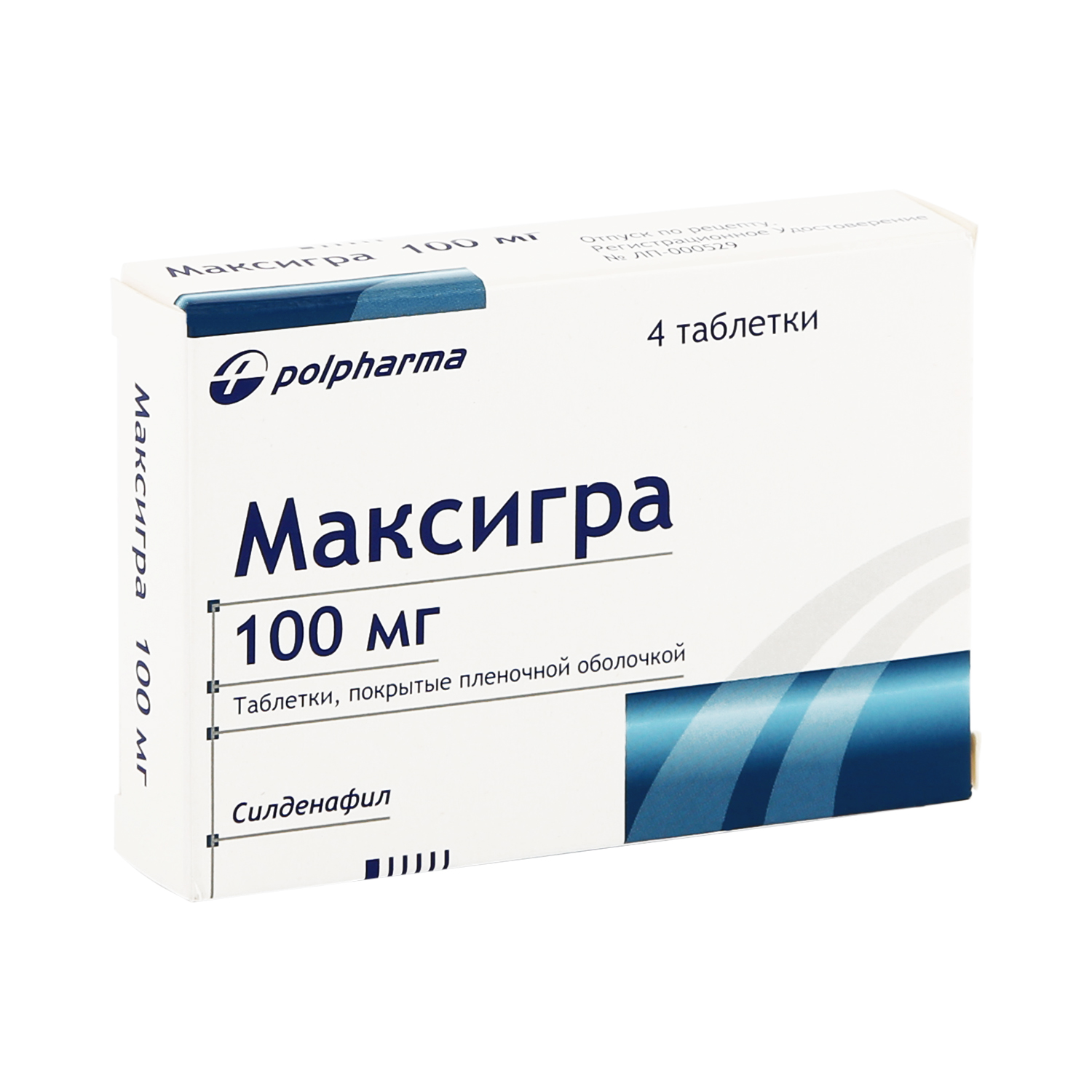 Максигра таблетки п/о 100мг упаковка №4