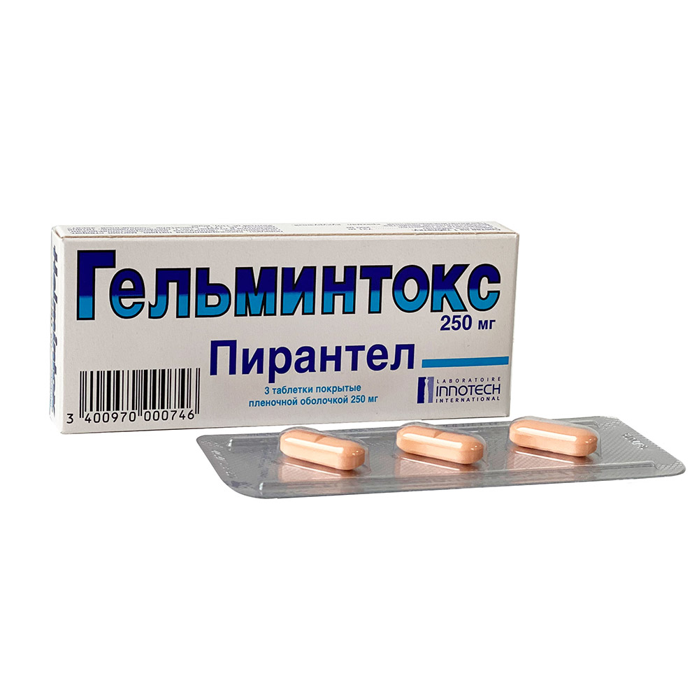 Гельминтокс таблетки п/о 250мг упаковка №3