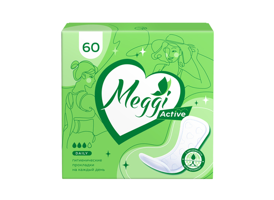 Прокладки гигиенические Мэгги Панти 60 актив арт.MEG 416