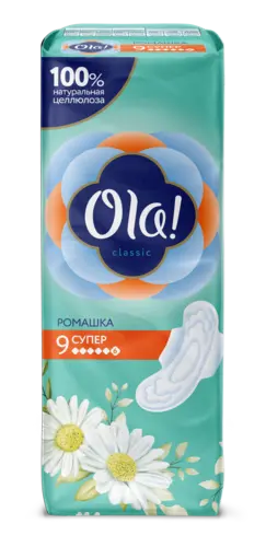 Прокладки толстые Ромашка Ola Silk Sense Classic Wings Super №9