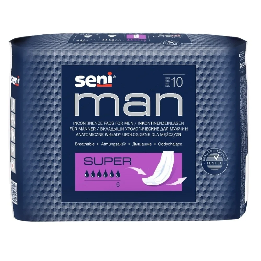 Вкладыши урологические для мужчин seni man super №10