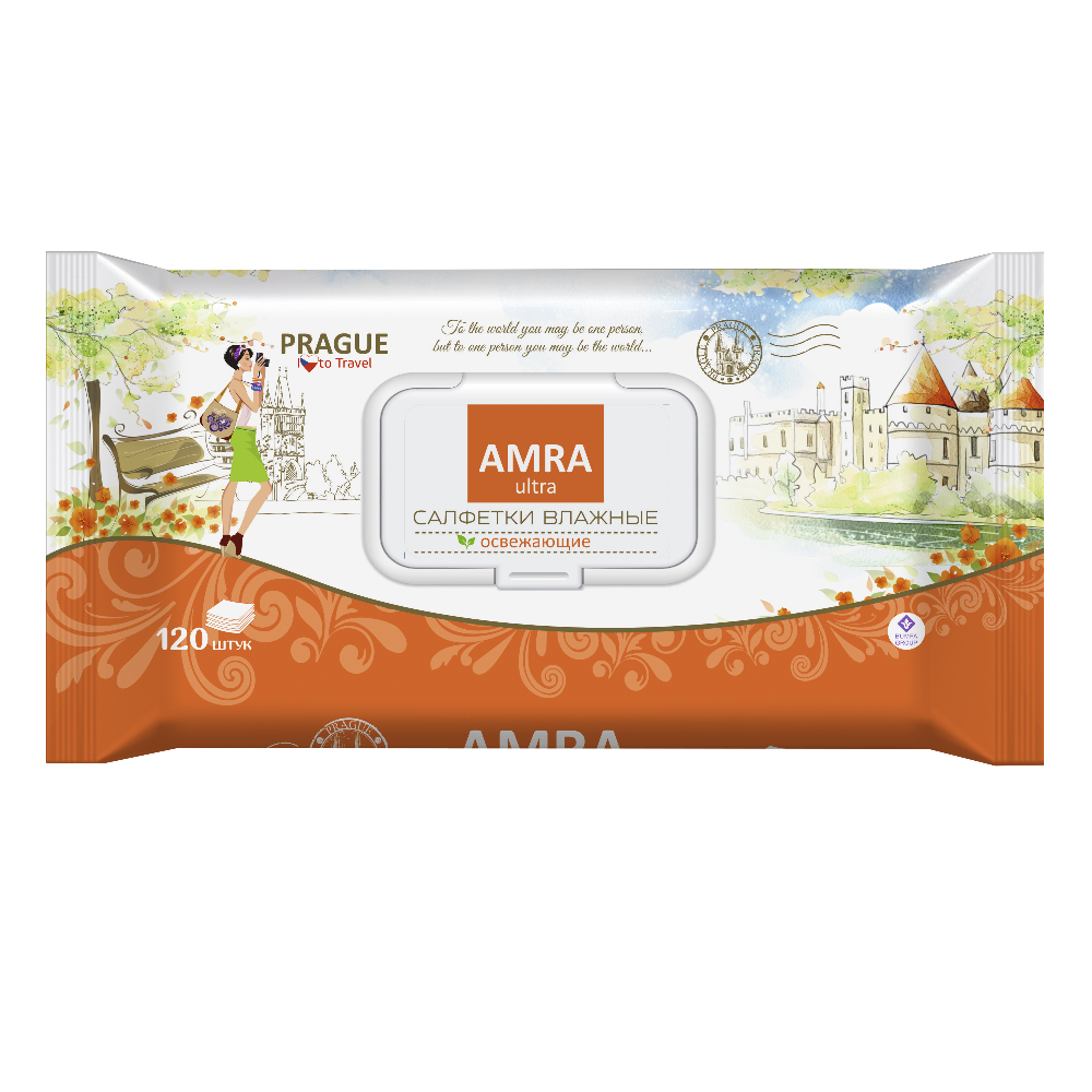 Салфетки влажные Amra Travel Prague №120