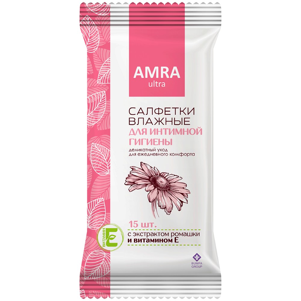 Салфетки влажные Amra Для интимной гигиены №15