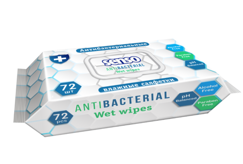 Салфетки влажные антибактериальные senso №72
