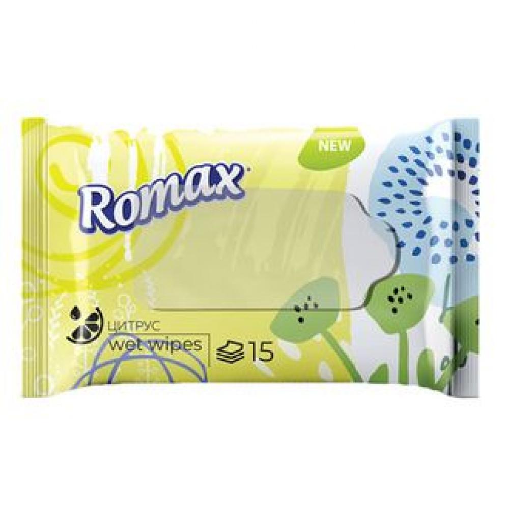Салфетки влажные гигиенические цитрус Romax №15