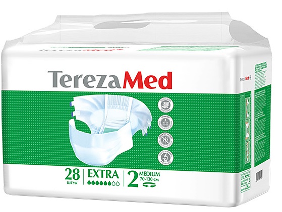 Подгузники мед одноразовые впитывающие для больных с недержанием Medium  Extra №2 TEREZAMED №28