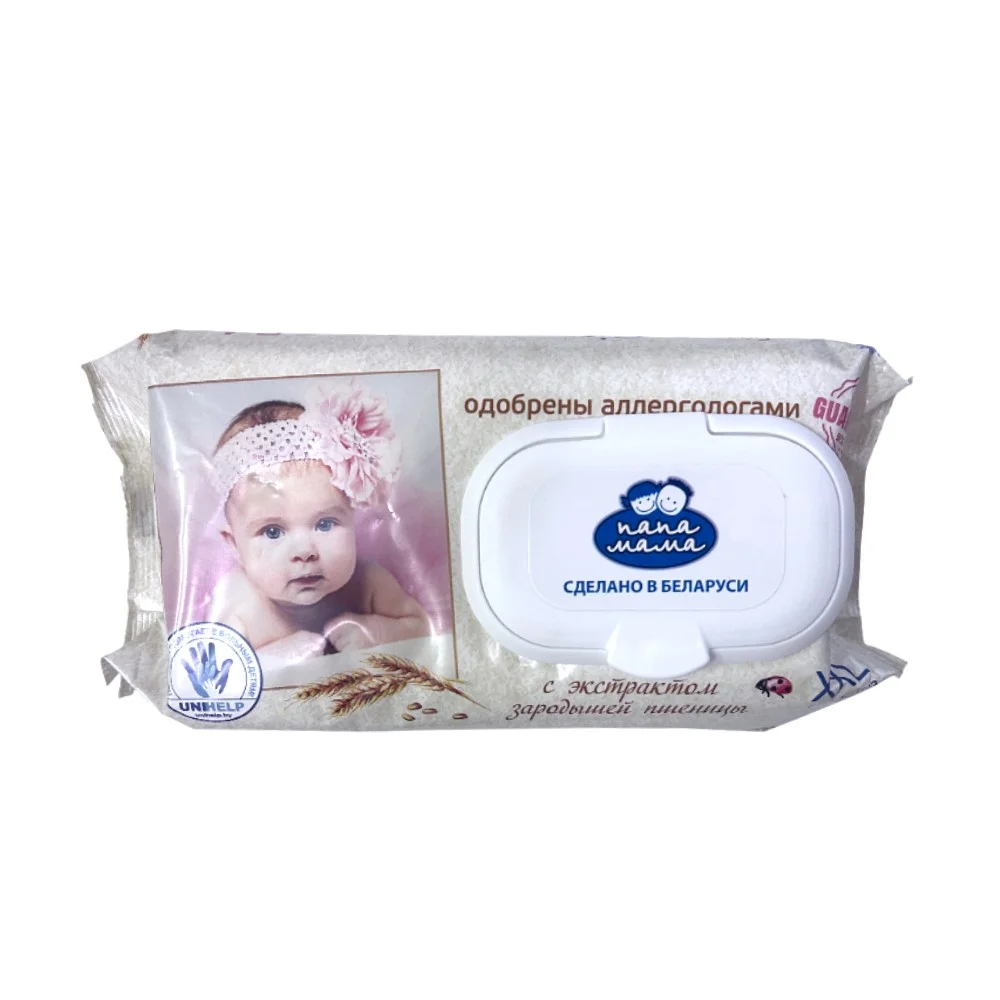 Салфетки влажные детские с экстр зародышей пшеницы ПАПА МАМА №54