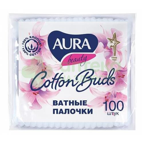 Палочки ватные AURA №100 (полиэтилен)