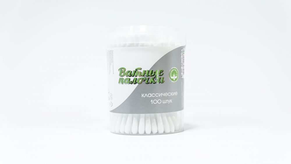 Палочки ватные классические в твердой упак №100