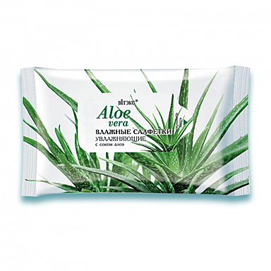 Салфетки влажные Увлажняющие с соком алоэ Aloe Vera 15шт
