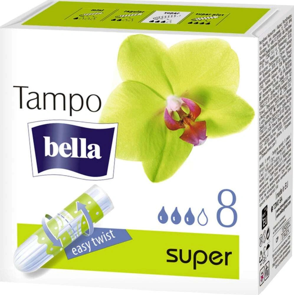 Тампоны гигиен без аппликатора Tampo Bella super premium comfort №8