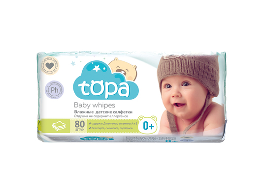 Салфетки влажные для детей ТОРА 80шт