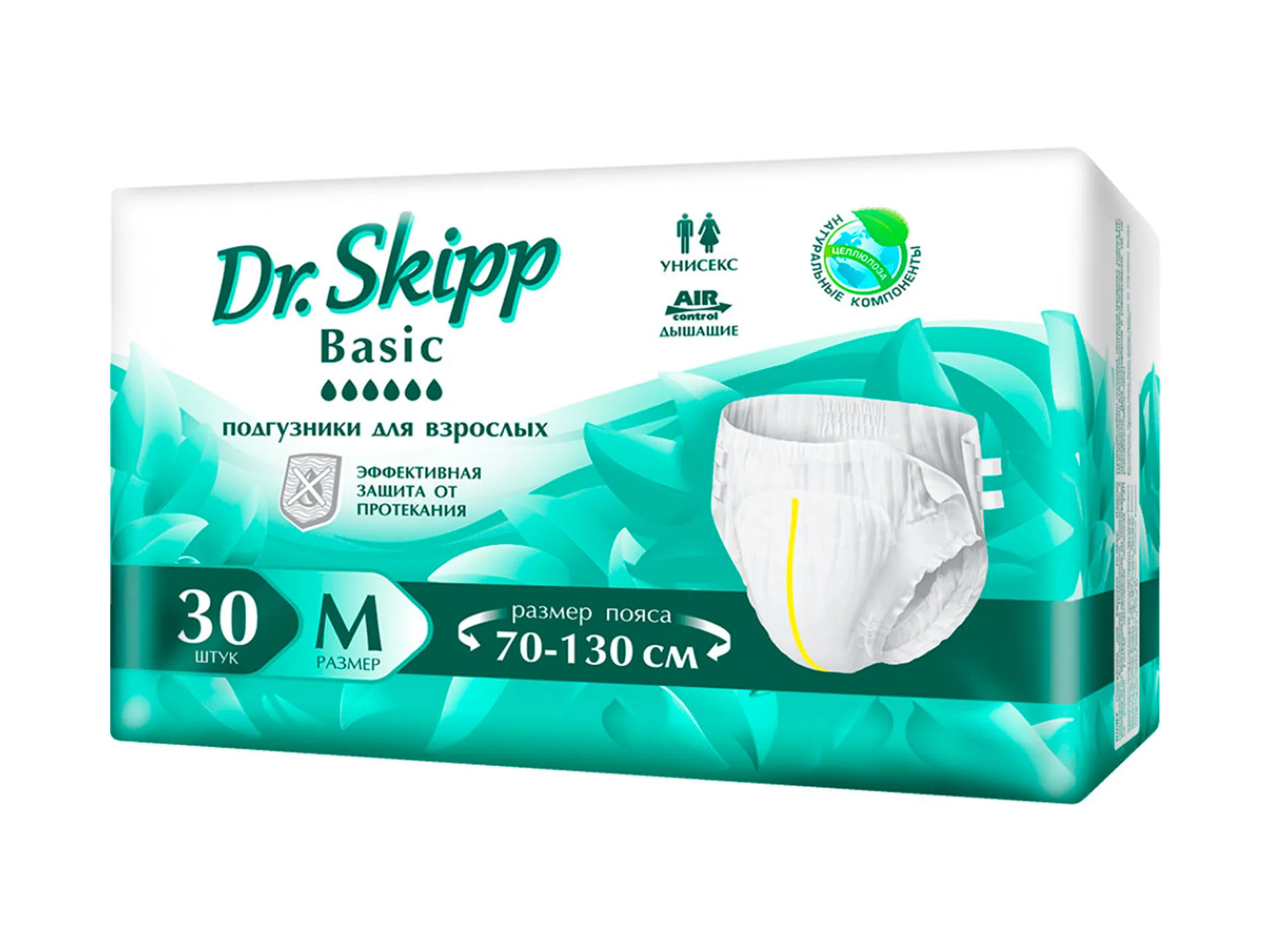 Подгузники для взрослых DR.SKIPP Basiс р-р М (70-130см) №30