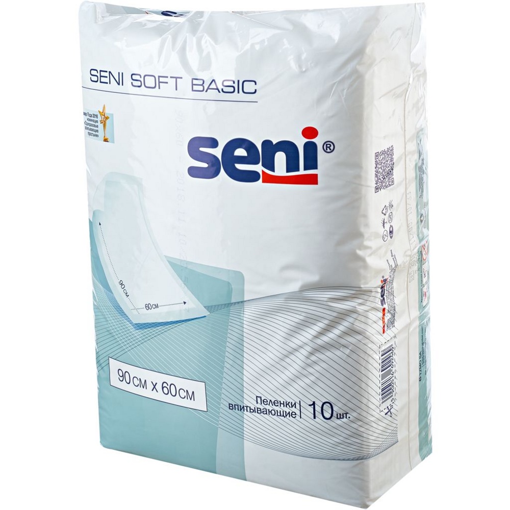 Пеленки гигиенические впитывающие Seni soft Basic 60х90 №10