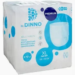 Трусы впитывающие для взрослых одноразовые Dr.DINNO Premium XL №10