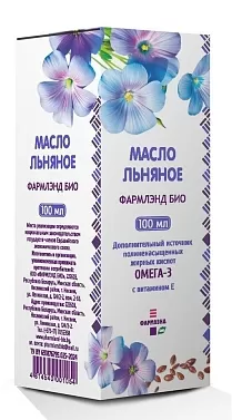 Масло льняное ФАРМЛЭНД БИО 100мл БАД