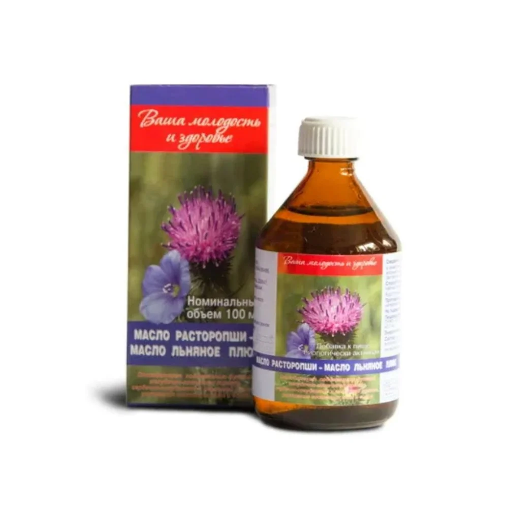 Масло расторопши - масло льняное плюс 100мл БАД