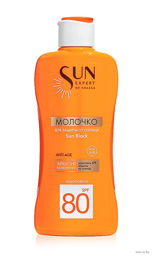 Молочко солнцезащитное SPF 80 Sun Block SUN EXPERT 180мл