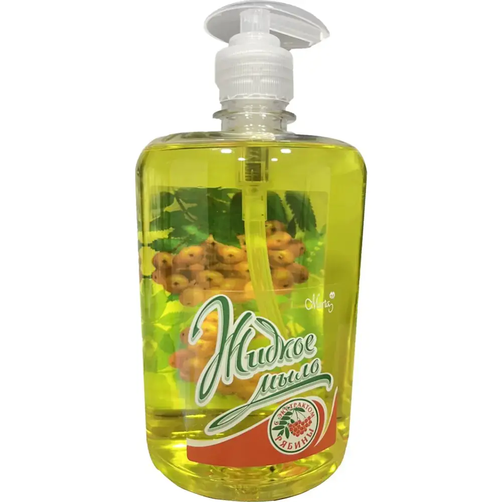 Мыло жидкое с экстрактом рябины с дозатором 500г