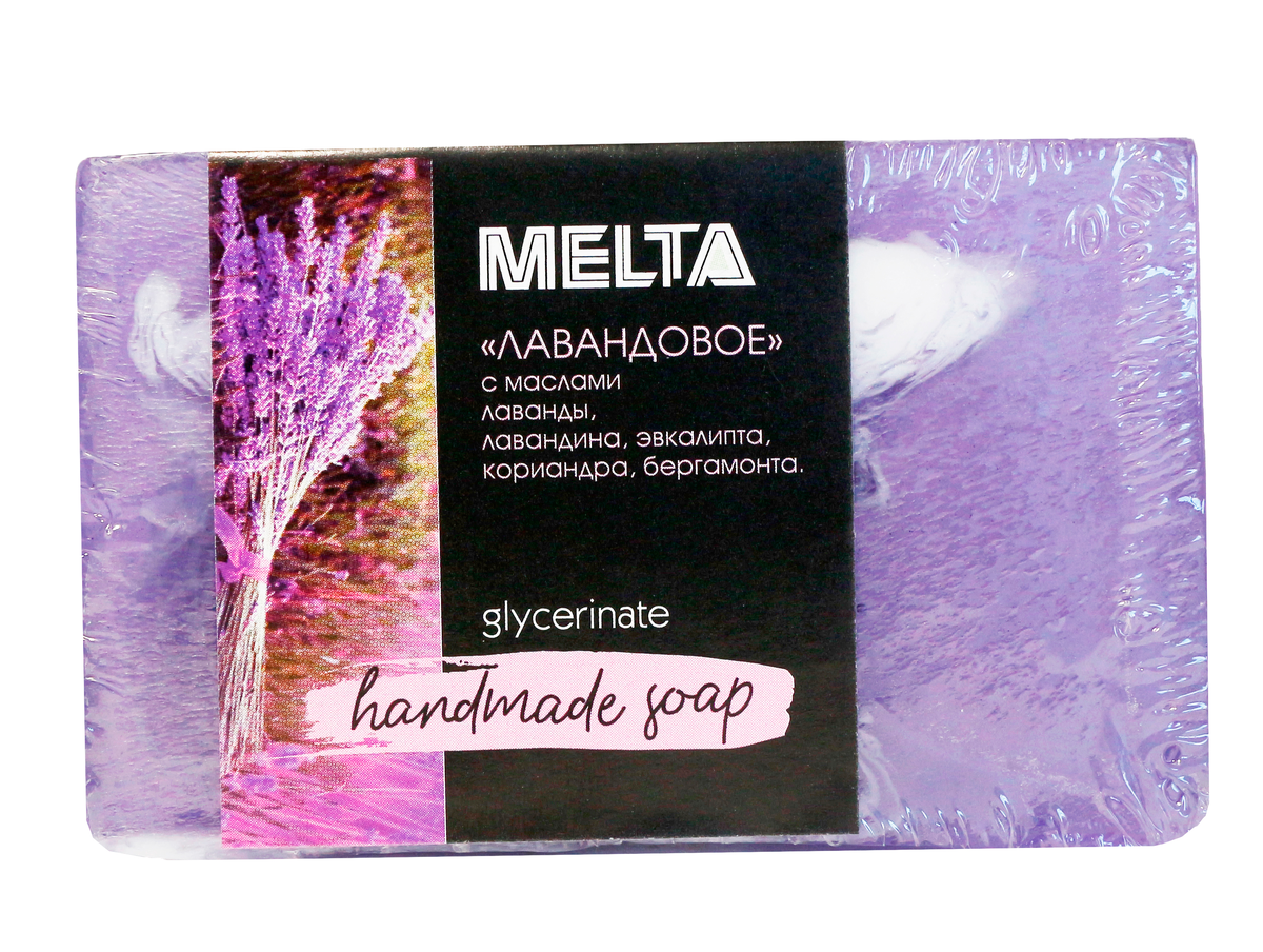 Мыло ручной работы с добавлением эфирных масел Бленд Лавандовый Melta 100г