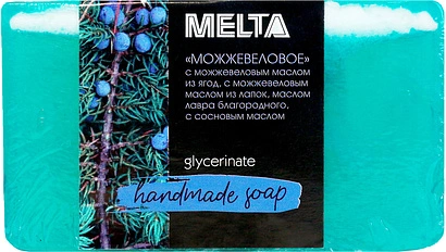 Мыло ручной работы с добавлением эфирных масел Бленд Можжевеловый Melta 100г