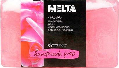 Мыло ручной работы с добавлением эфирных масел Бленд Розовый  Melta 100г