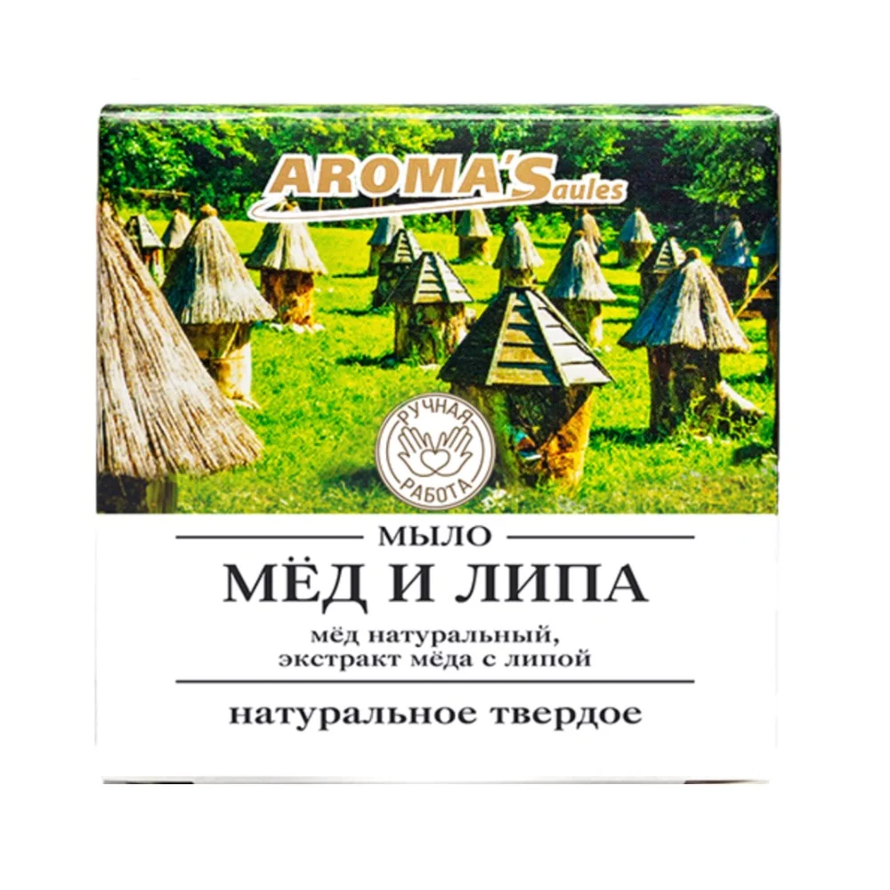 Мыло твердое натуральное Мед и Липа 80г