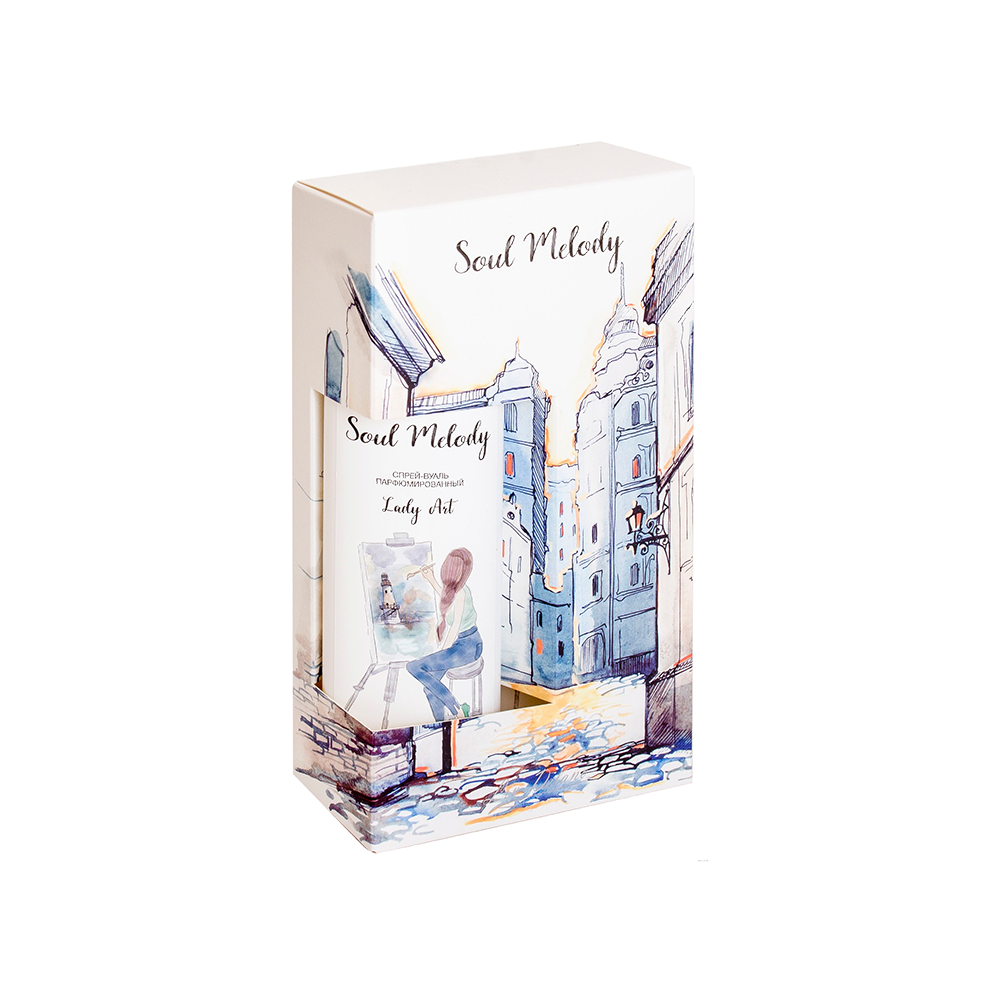 Набор подарочный Lady Art 450г в составе: Гель д/душа парфюм 250г+Спрей-вуаль парфюм 200мл