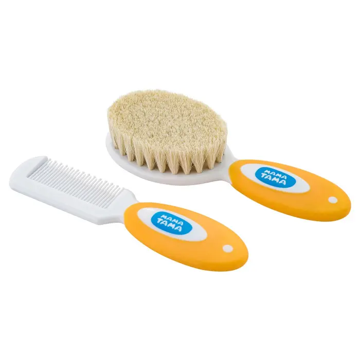 Набор расчесок МАМА ТАМА детские 0+ мес натур. щетина (оранж.)
