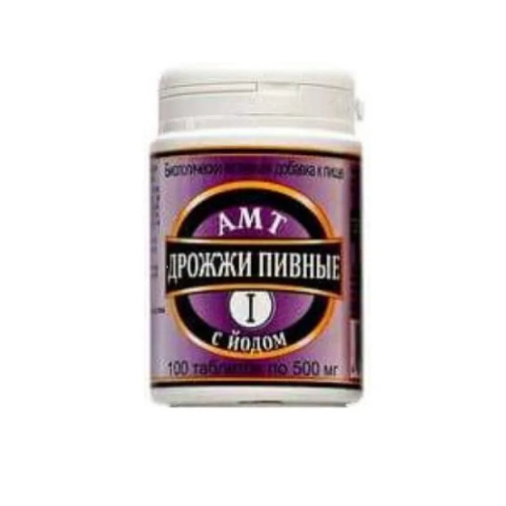 АМТ-Дрожжи пивные с йодом 0,5 №100 БАД