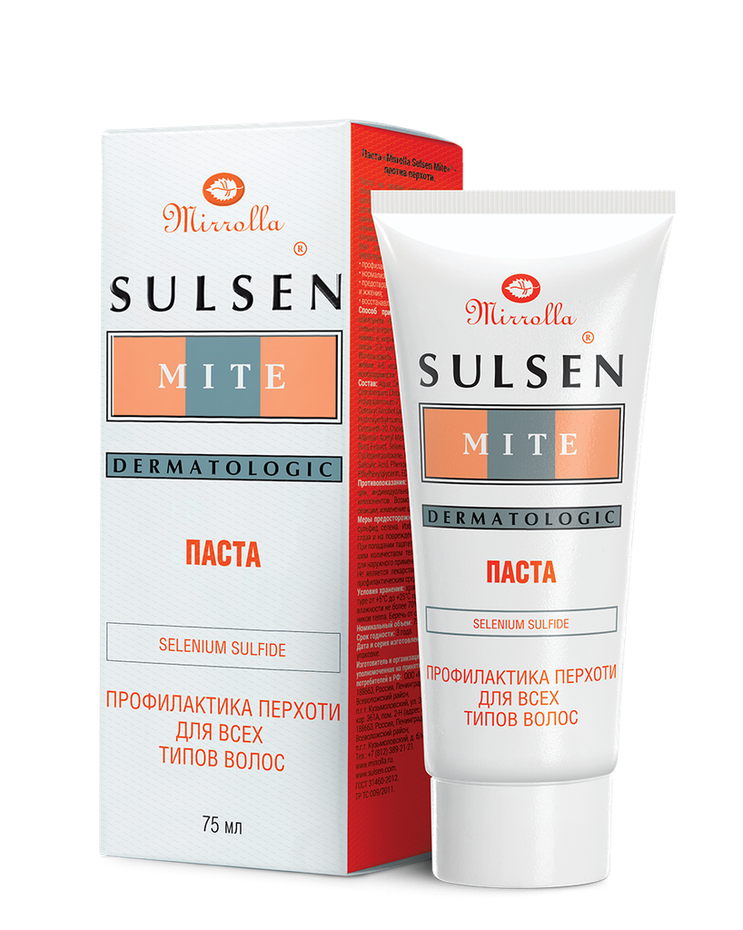 Паста сульсеновая Мите для профилактики перхоти Mirrolla SULSEN 75мл
