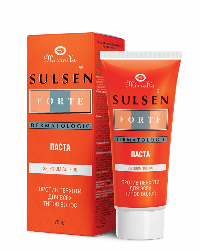 Паста сульсеновая Форте против перхоти Mirrolla SULSEN 75мл