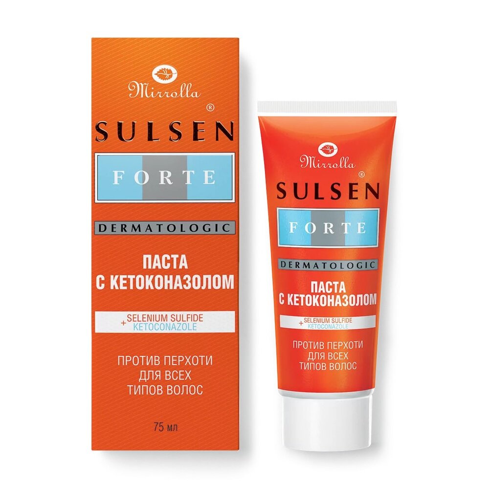 Паста сульсеновая Форте с Кетоконазолом против перхоти Mirrolla SULSEN 75мл