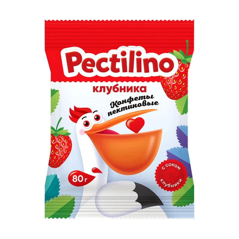 Пектилино (Pectilino) конфеты пектиновые с соком клубники 80г