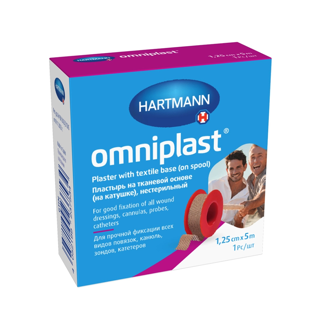 Пластырь Omniplast тканевая основа 1,25см 5м №1