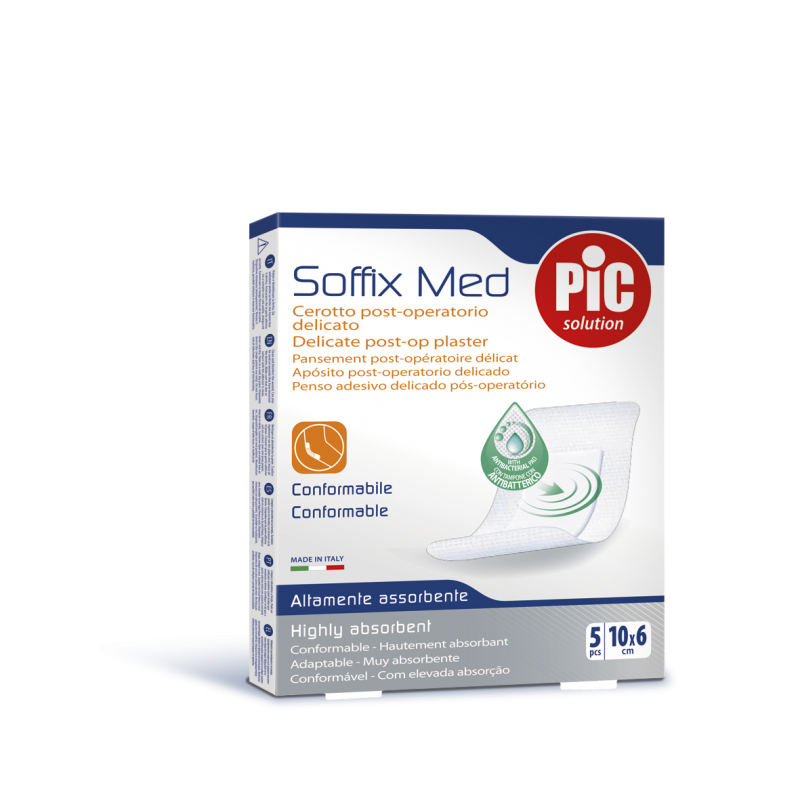 Пластырь Soffix Med 10см 6см №5 стерил. послеоперац. адаптив. с антибак. подушечкой д/чувств. кожи