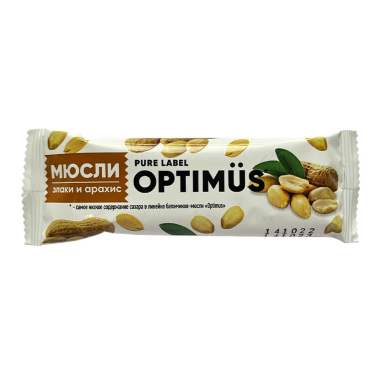 Батончик-мюсли Optimus 20г Злаки и арахис