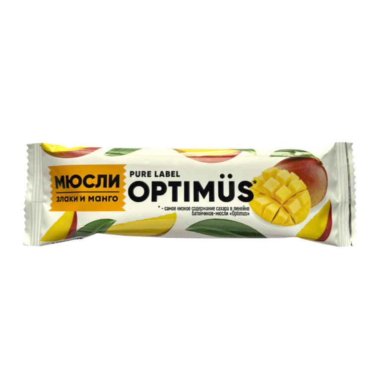 Батончик-мюсли Optimus 20г Злаки и манго