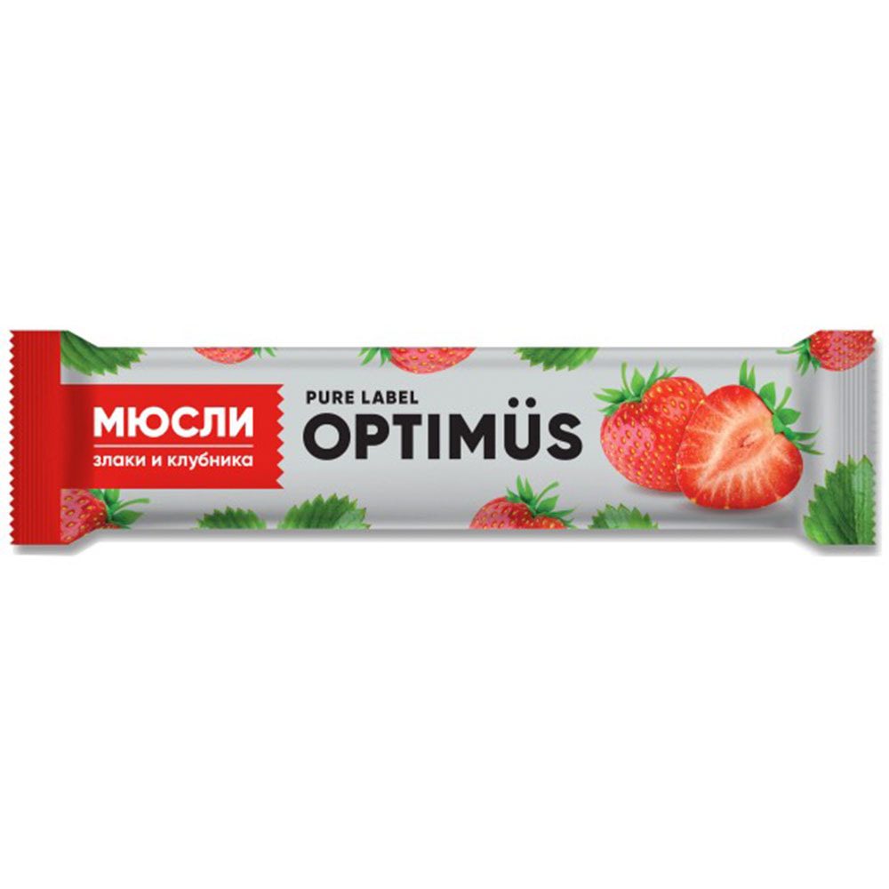 Батончик-мюсли Optimus 25г Злаки и клубника