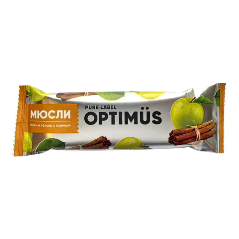 Батончик-мюсли Optimus 25г Злаки и яблоко с корицей
