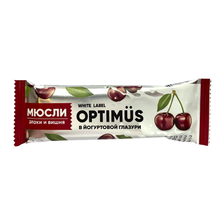 Батончик-мюсли Optimus 30г Злаки и вишня в йогуртовой глазури 