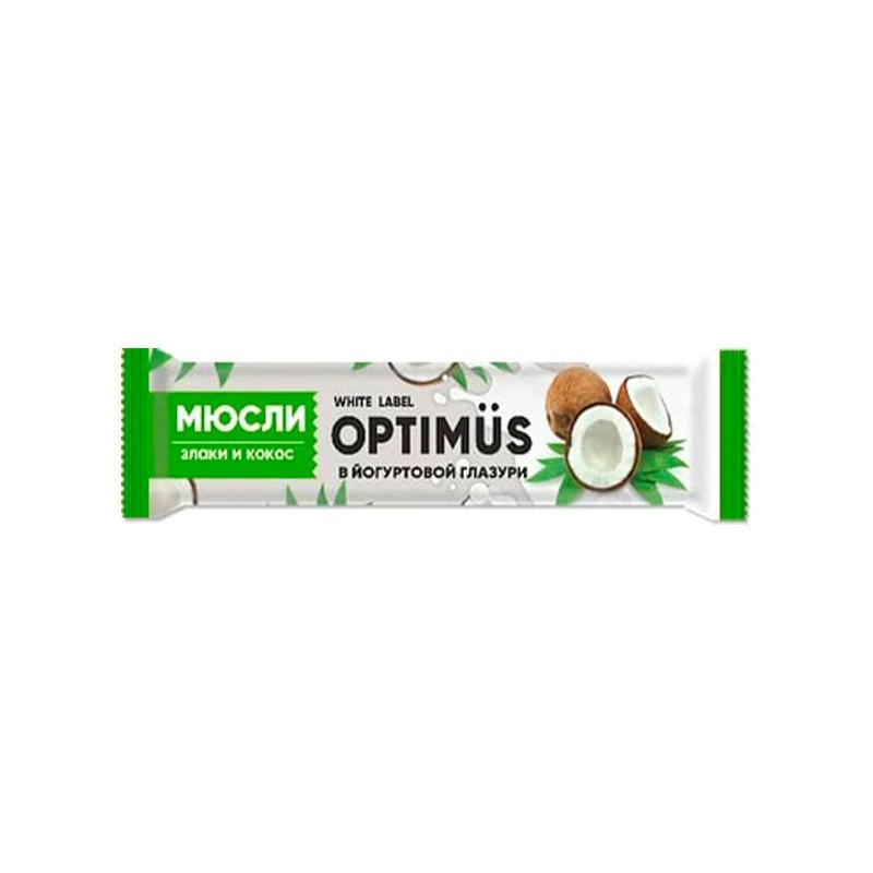 Батончик-мюсли Optimus 30г Злаки и кокос в йогуртовой глазури