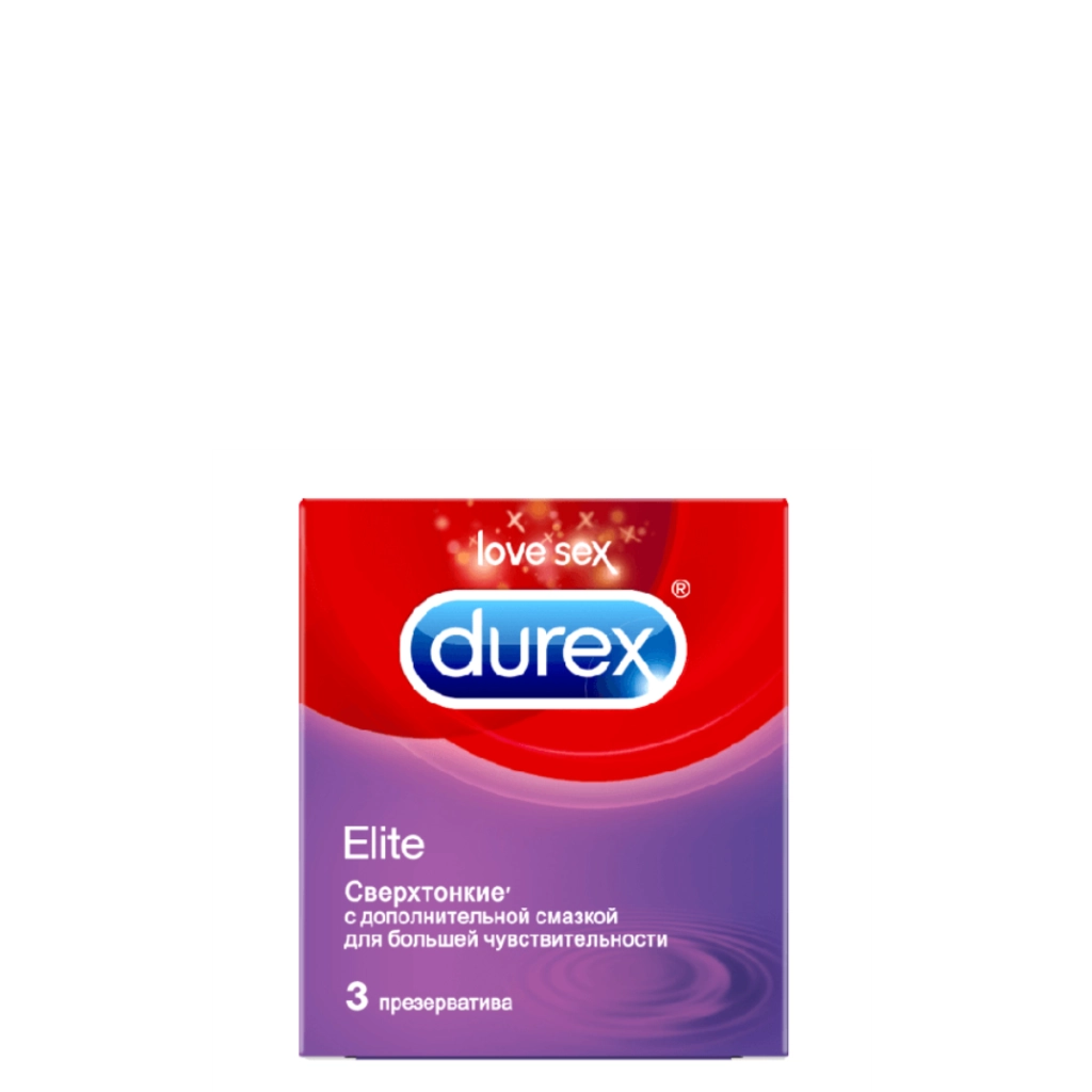 Презервативы Durex Elite тонкие с доп смазкой №3