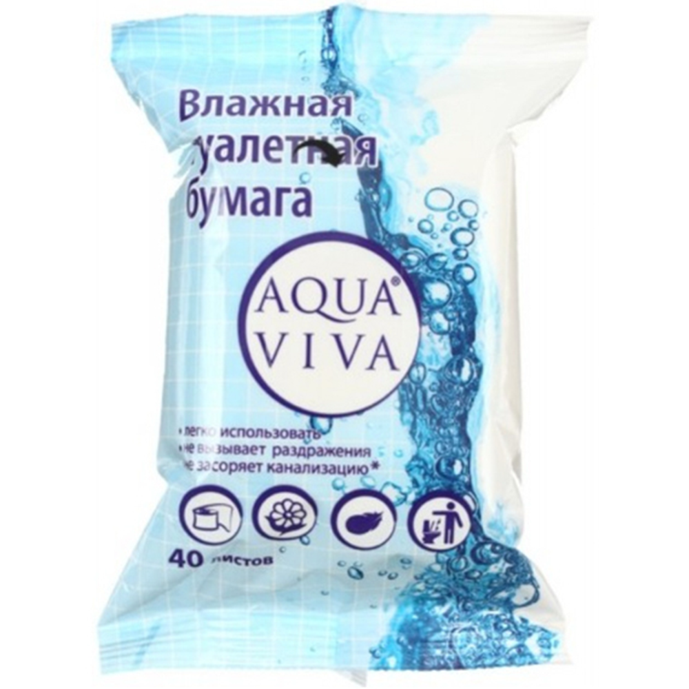 Бумага туалетная влажная AQUA VIVA 40листов