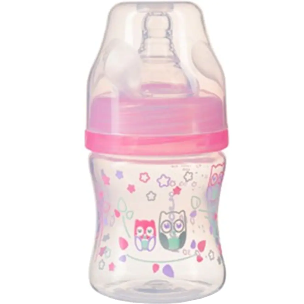 Бутылочка антиколиковая с широким горлышком (розовая) BabyOno 120мл