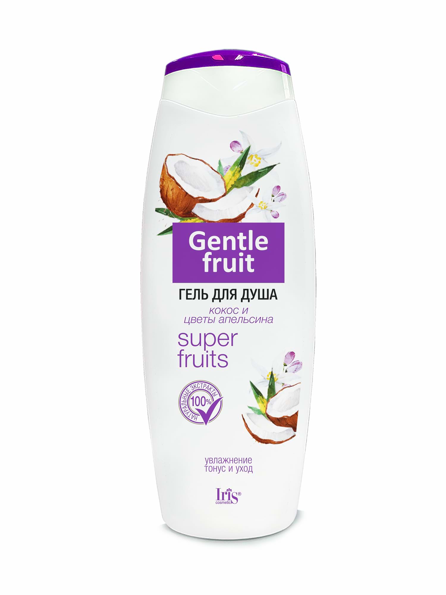 Гель для душа Кокос и цветы апельсина GENTLE FRUIT 400мл