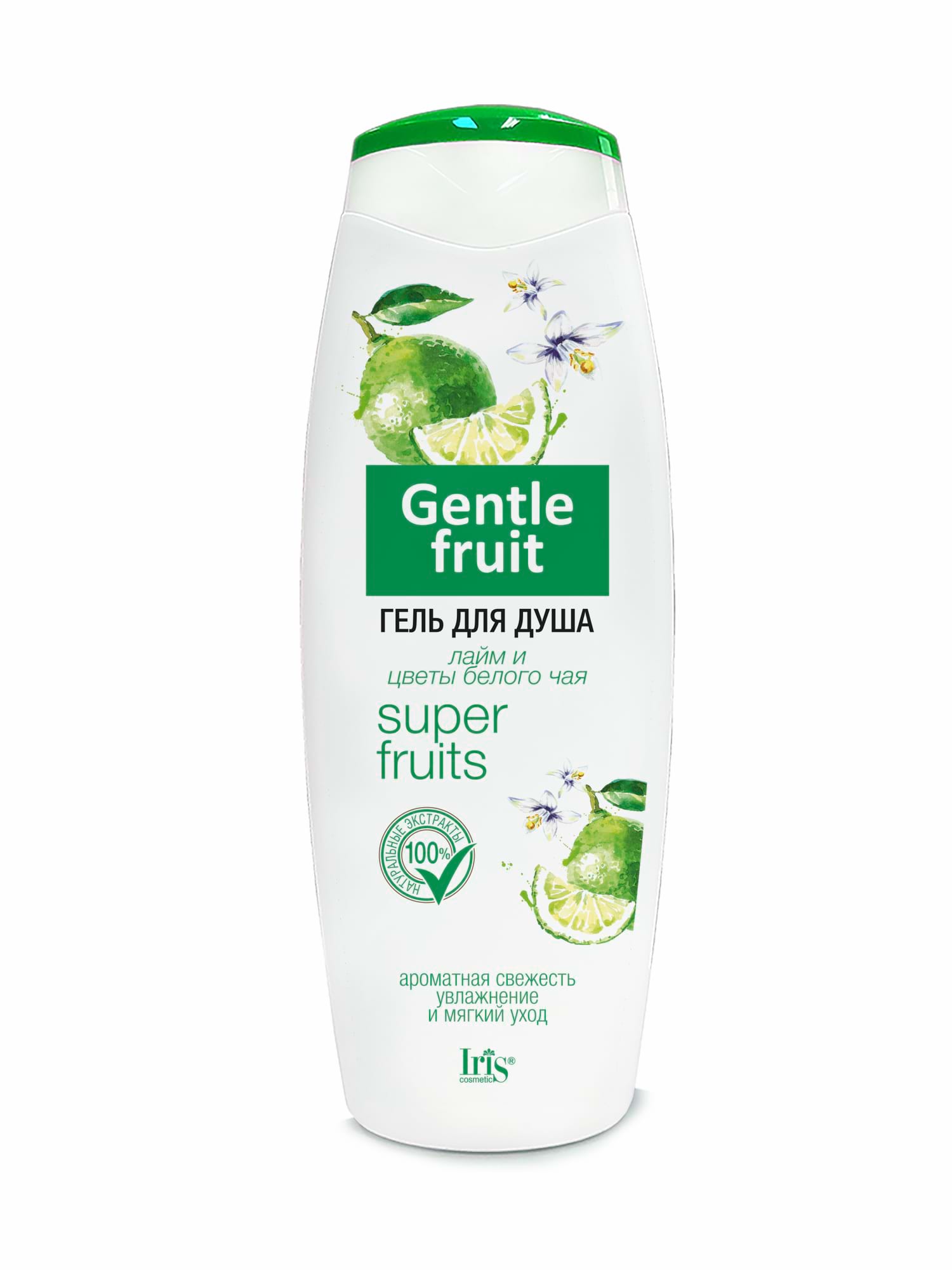 Гель для душа Лайм и цветы белого чая  GENTLE FRUIT 400мл