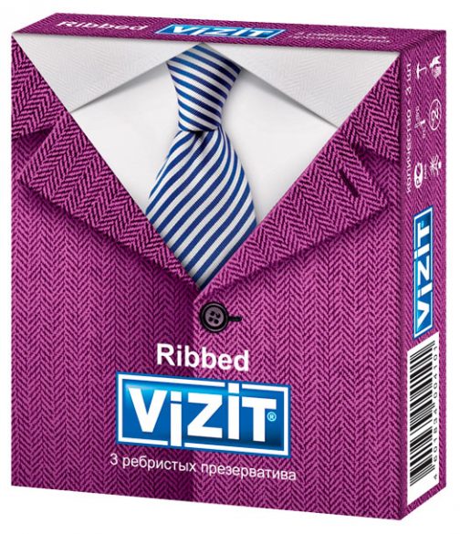 Презервативы Vizit Ribbed ребристые №3