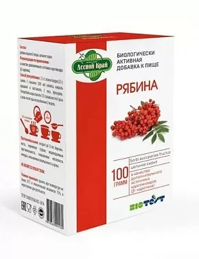 Рябина цельное сырье 100г пачка БАД