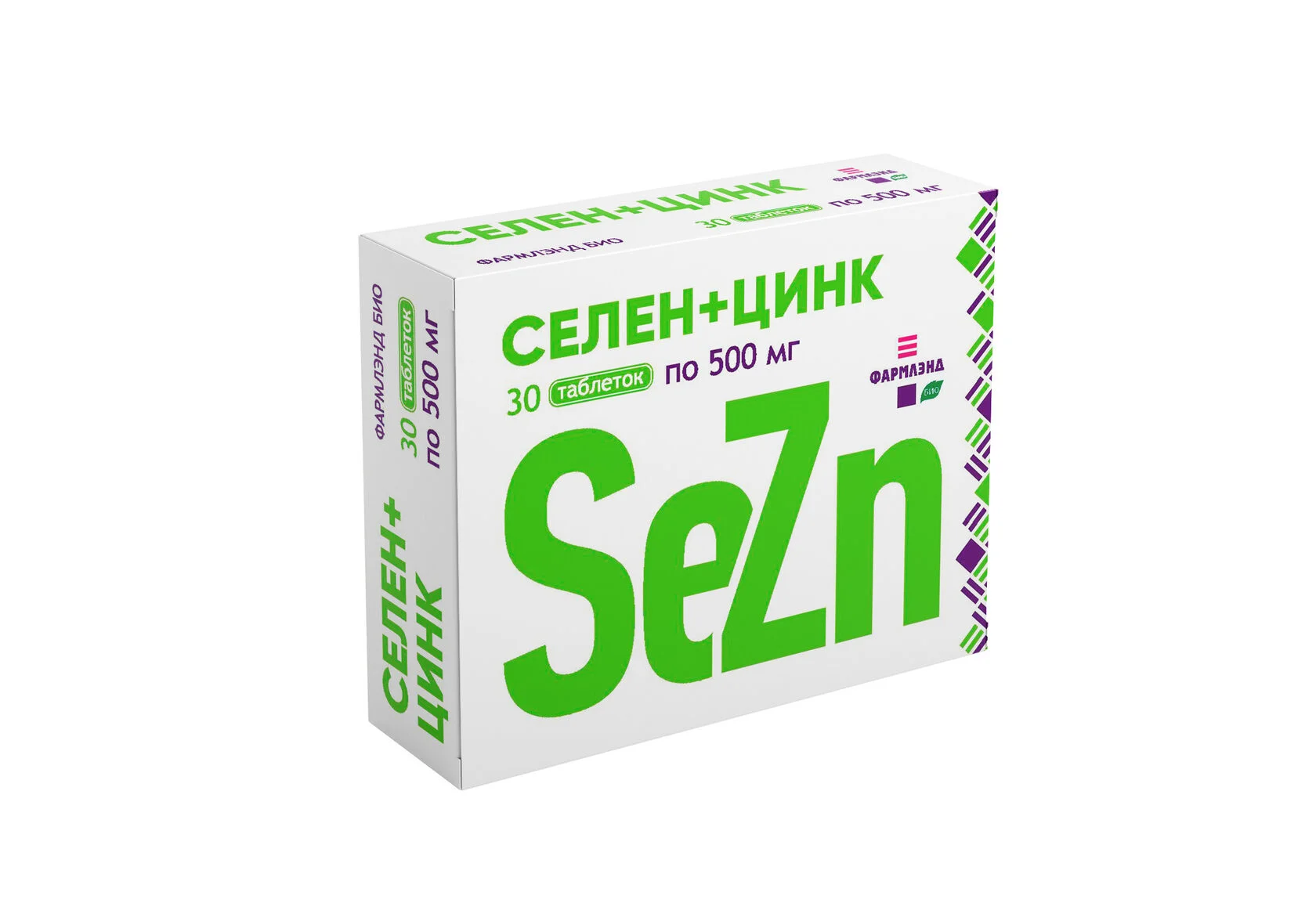 Селен +Цинк ФАРМЛЭНД БИО таб 500мг №30 БАД